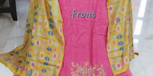 Pure Muslin Silk Digital Printed with Zari Embroidery Unstitched Suit