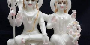 White Marble Gouri Shankar Idol Statue