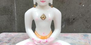 White Marble Jain Mahaveer Idol Statue