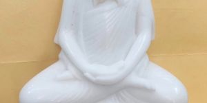 White Marble Jain Shanti Suri Maharaj Statue