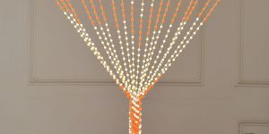 PVC Orange Beads Angoora Door Curtain