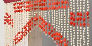 PVC Red Beads Crystal Door Curtain