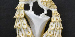 Peacock Statue, Luxury White