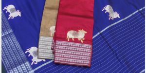 Mangalagiri Silk Embroidery Work SAREES-EML 5646