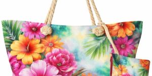 Stylish Floral Digital Print Tote Bag