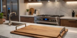 Wooden Fruit Serving Tray with Steel Handle