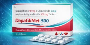 Dapagliflozin 10 Mg + Glimepiride 2 Mg + Metformin 500 Mg Tablets