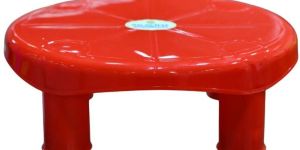 Red Plastic Round Bath Stool