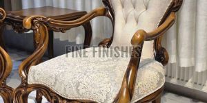 Royal High Back Carved Wooden Accent Chair