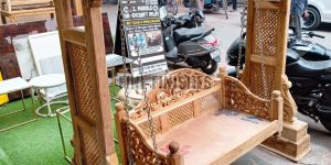 Traditional Carved Wooden Swing Jhula