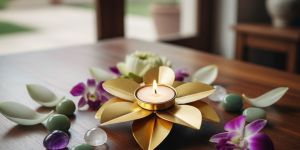 Decorative Metal Flower Tea Light Candle Holder