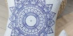 White Printed Cushion Cover