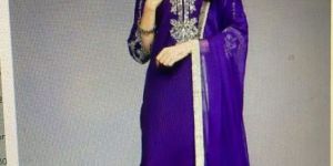 Violet Embroidered Cotton Suit Set
