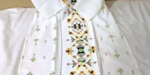 White Crepe Fabric Printed Straight Kurti