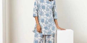 Women Aqua Blue Co-ord Set