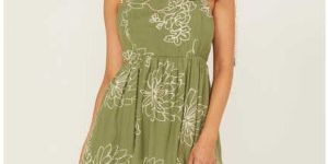 Women Embroidered Tie Strap Mini Dress