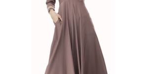 Women Pink Crepe Soild A Line Dress