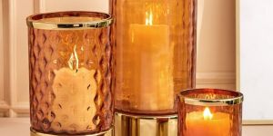 Glass Hurricane Vase Candle Holder