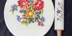 White Marble Chakla Belan Set