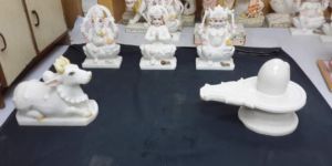 White Marble Shiv Parivar Statue