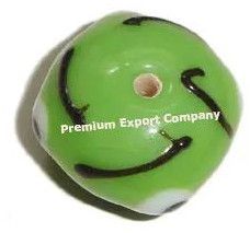 Striped Dot Glass Beads