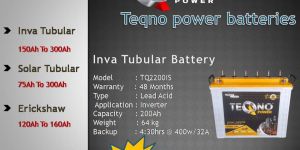 Teqno Power 200Ah Tall Tubular Batteries