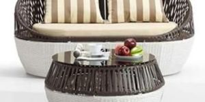 Braid Rope Luxury Indoor Table Sofa Set