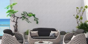 braid rope luxury outdoor table sofa set