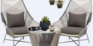 Braid Rope Outdoor Chair Table Set