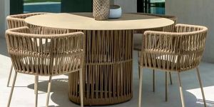 braid rope round outdoor furniture dining set