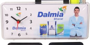 Promotional Table Clock With Pen Holder and 6 Coasters
