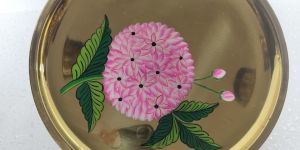 Round Brass Hand Paint Tray