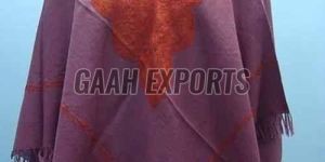 wool hand aari embroidered poncho