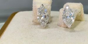 K Jewels Marquise Diamond Stud Earrings