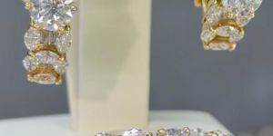 K Jewels Premium Diamond Ring with Hoop Earrings