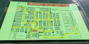 Yellow Fire Evacuation Plan Signage