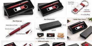 SR 112 - Premium Metal Pen & Keychain Gift Set (Maroon Edition)