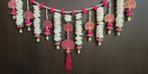 pink wooden mdf lotus tl-01 style handmade door bandarwal toran