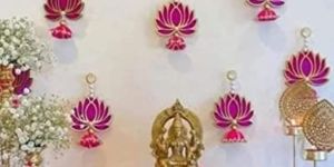 decoration handmade wall decor jhumki style set of 6 lotus hanging
