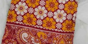 Radiant Red & Mustard Floral Print Nellore Silk Saree with Elegant Paisley Border