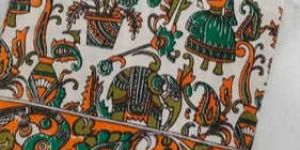 Traditional Nellore Silk Saree with Handcrafted Kalamkari Elephant & Floral Design