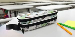 Printed Double Zipper Fabric Pencil Pouch