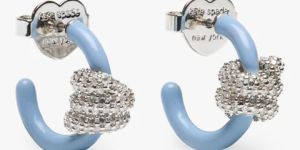 ladies ropes knots pave huggies earring