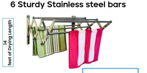 Wall Mounted Foldable Stainless Steel Clothes Drying Rack