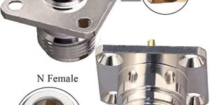 N Female Square Panel 4 Hole Connector