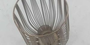 Polished Table Top Cylindrical Iron Tealight Candle Holder