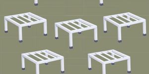 White Metal Plant Stand Set