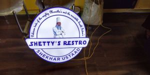 Round LED Acrylic Restaurant Branding Logo Sign Board