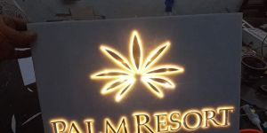 Warm White Backlit Acrylic Logo Wall Mounted Display Sign Board