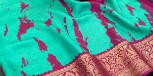 Designer Tie Dye Dola Silk Saree with Traditional Jacquard Border